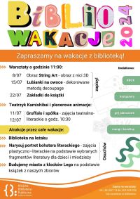 Plakat promujący działania wakacyjne