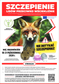 Plakat informujący o szczepieniu lisów